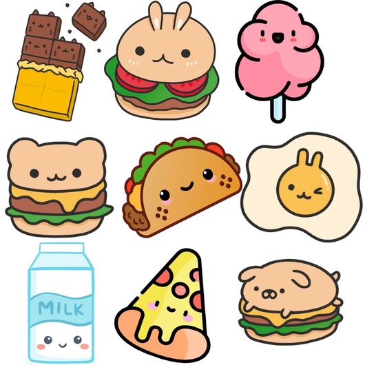 Tổng Hợp Mẫu Sticker Cute Food, Sticker Đồ Ăn Ngộ Nghĩnh